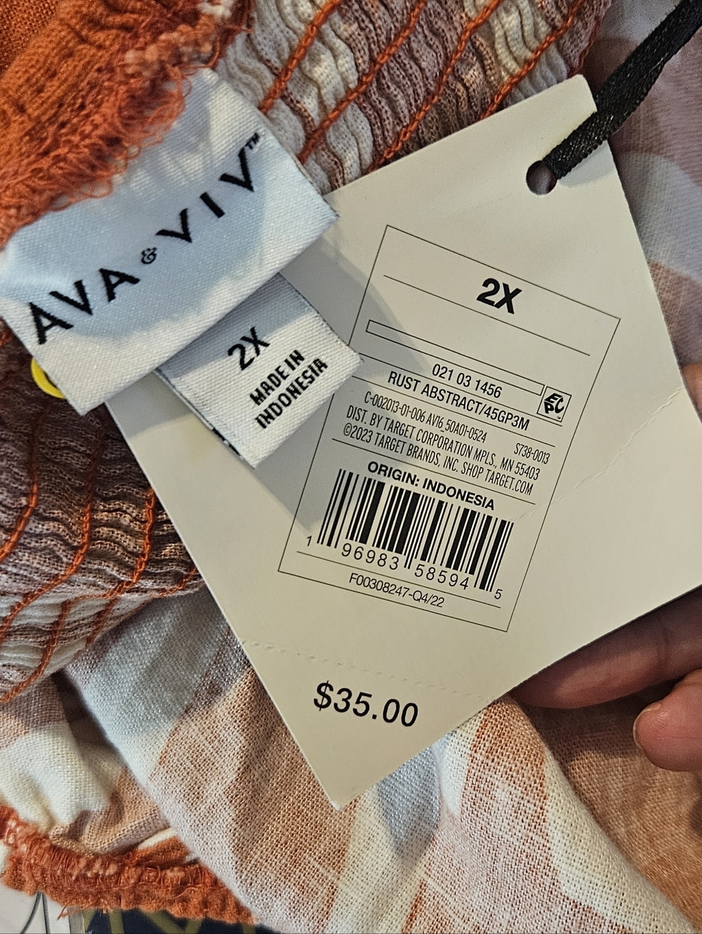 NWT Ava & Viv Linen Blend Ruffle Midi Dress Plus Size 2X - Picture 7 of 13